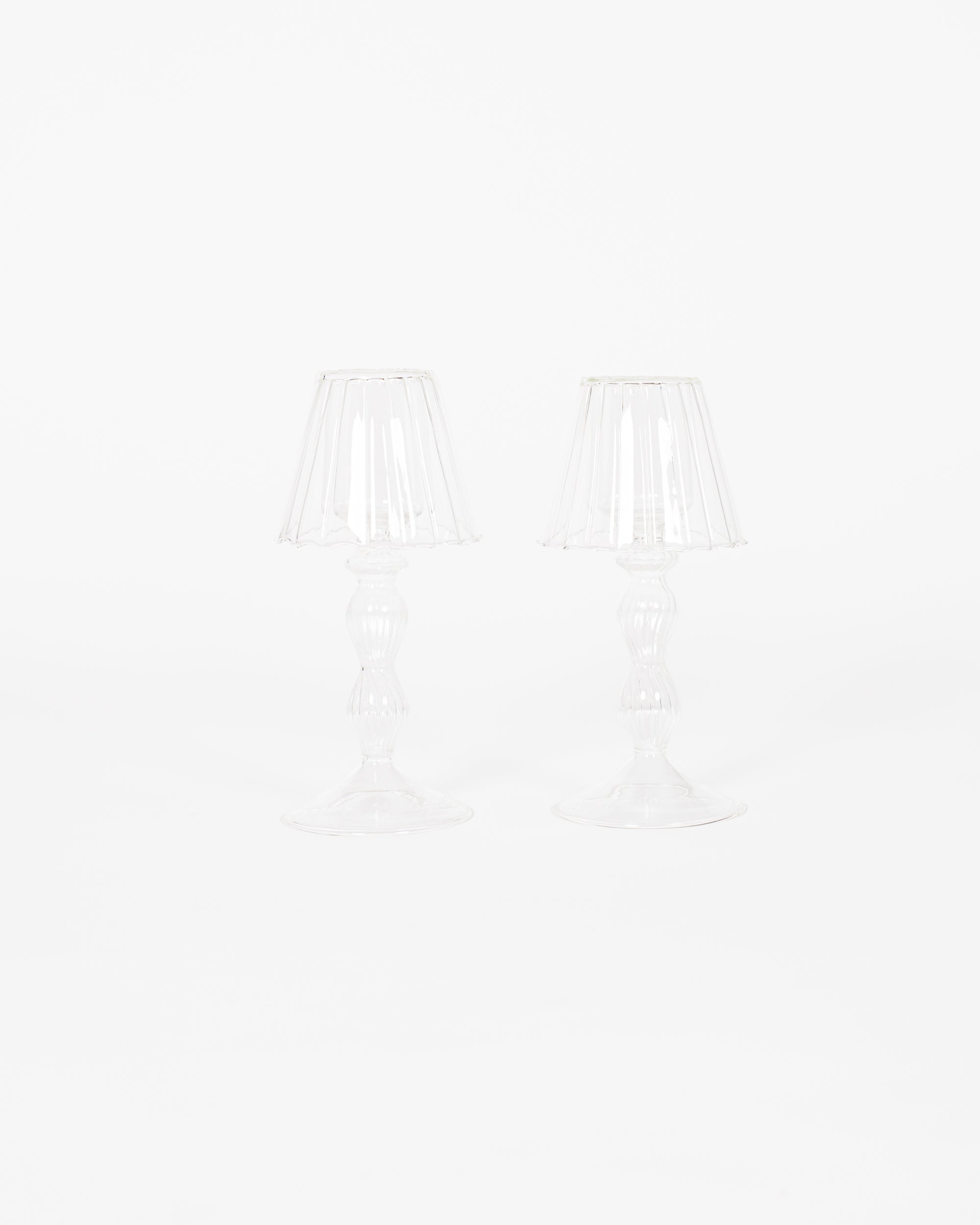 Glass Lantern Tea Light Holder (pair) - 18cm