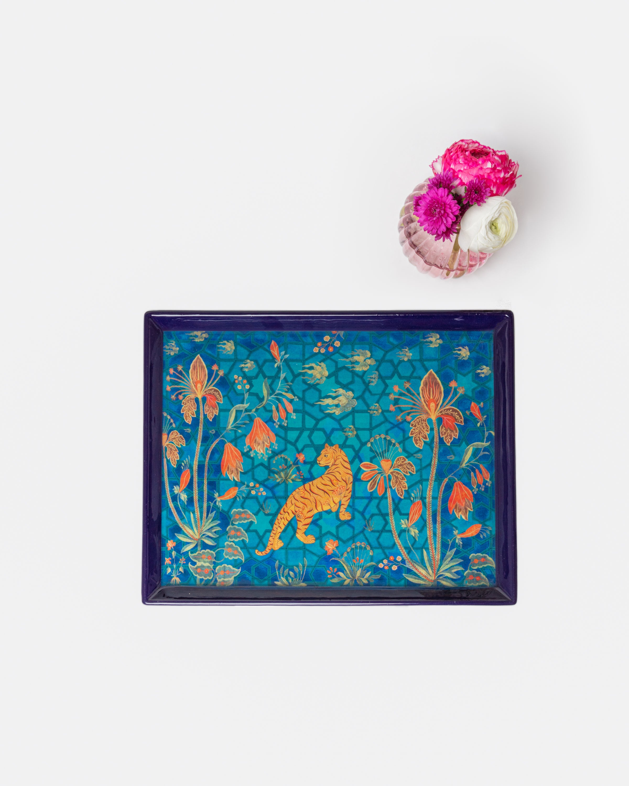 Navy Blue Enamel Forest Tray