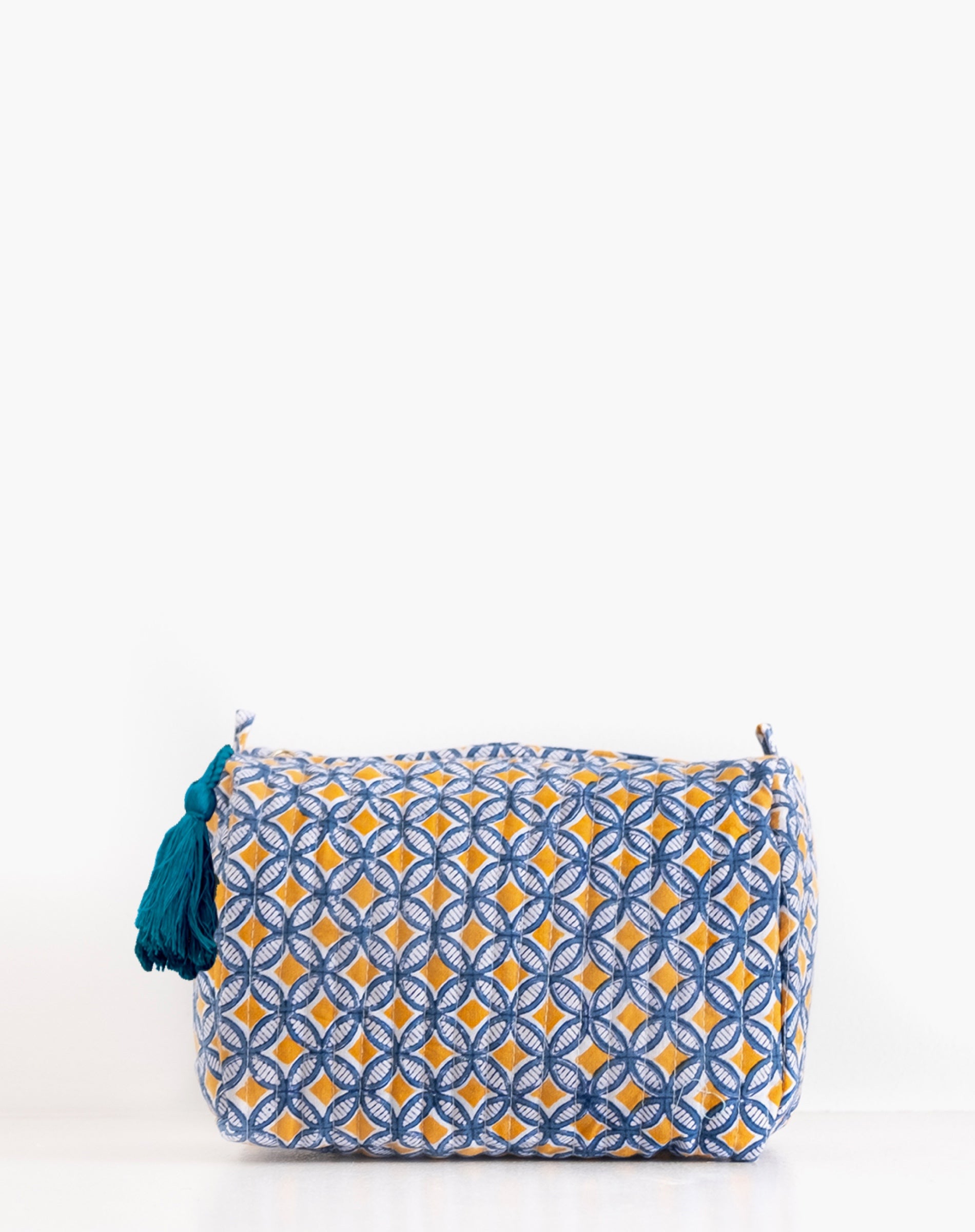 MAHAUT Mustard & Blue Medium Wash Bag